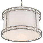 Подвесной светильник в виде барабана с тканевым абажуром и металлическим каркасом Warm Glow варинант исполнения - 2 | Loft Concept в Брянске