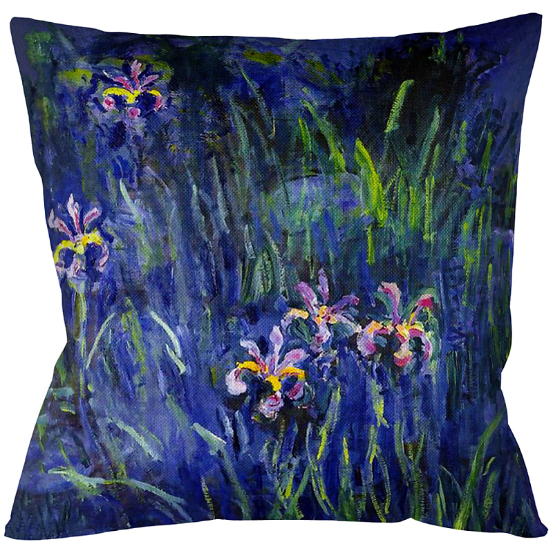 Подушка декоративная Ирисы Impressionism in Art Мульти Бежевый в Брянске | Loft Concept 