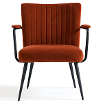 Кресло бархатное с подлокотниками на металлическом каркасе Oriel Retro Armchair варинант исполнения - 2 | Loft Concept в Брянске