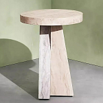 Дизайнерский журнальный стол с круглой каменной столешницей Utezu варинант исполнения - 1 | Loft Concept в Брянске