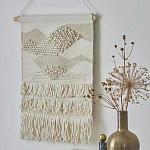 Панно из шерсти и хлопка с узором Beige Calista Serene варинант исполнения - 5 | Loft Concept в Брянске