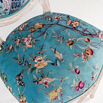 Барный стул из массива бука с изображением птиц и цветов Turquoise Beige Chinoiserie Garden Chair варинант исполнения - 2 | Loft Concept в Брянске