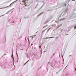 Люстра овальная с розовыми стеклянными подвесками в форме капель FAIRYTREE Light варинант исполнения - 1 | Loft Concept в Брянске