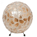 Настольная лампа из перламутра на металлическом каркасе Indonesian Circle варинант исполнения - 1 | Loft Concept в Брянске