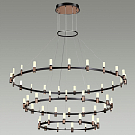 Люстра подвесная с тремя круглыми ярусами и цилиндрическими плафонами Arnaut Light варинант исполнения - 3 | Loft Concept в Брянске