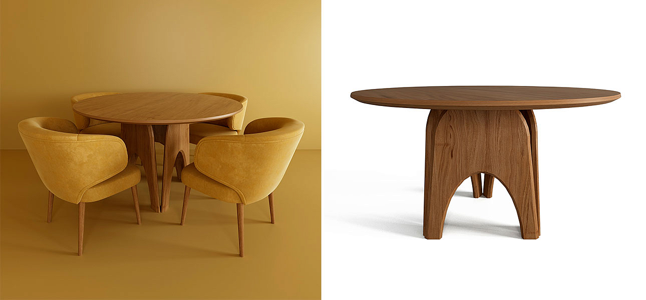 Обеденный круглый стол из дерева Pelican Dinner Table Обеденный круглый стол из дерева Pelican Dinner Table - Loft-Concept в Брянске