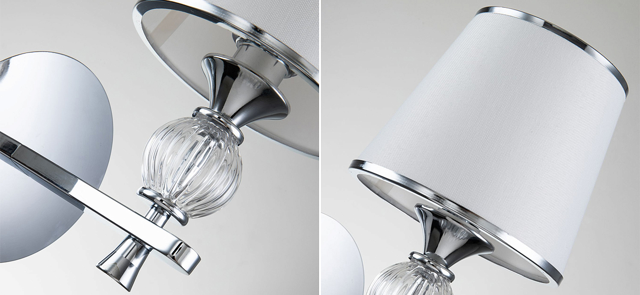 Бра цвета хром с тканевыми плафонами LUMINAIRE Бра цвета хром с тканевыми плафонами LUMINAIRE - Loft-Concept в Брянске