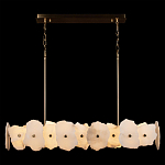 Люстра подвесная линейная с текстурированными мраморными элементами Marble square варинант исполнения - 2 | Loft Concept в Брянске