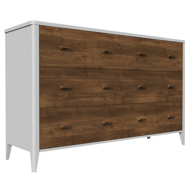 Комод из массива бука с 8-ю ящиками Tasteful Furniture Слоновая кость Серый Коричневый Комод из массива бука с 8-ю ящиками Tasteful Furniture Слоновая кость Серый Коричневый в Брянске | Loft Concept