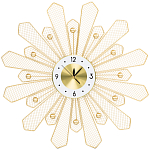 Часы настенные из металла в виде солнца с белым циферблатом Mirror Tower Clock варинант исполнения - 1 | Loft Concept в Брянске