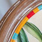 Стул бежевый в разноцветную полоску из натурального бука с изображением птиц и цветов Blooming Red Birds Colorful Stripes Chair варинант исполнения - 6 | Loft Concept в Брянске