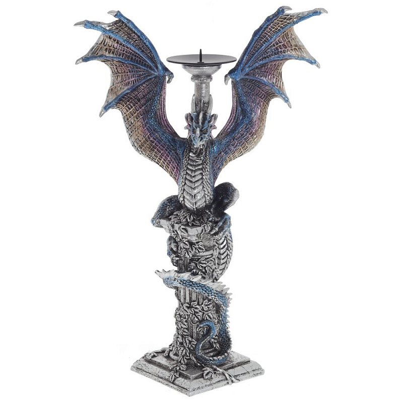 Подсвечник в виде Дракона Grey Blue Dragon Candlestick Серый Синий Мульти Подсвечник в виде Дракона Grey Blue Dragon Candlestick Серый Синий Мульти в Брянске | Loft Concept