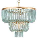 Круглая трехъярусная люстра с подвесками в виде круглых стеклянных бусин Blue Beads Chandelier варинант исполнения - 2 | Loft Concept в Брянске