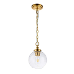 Подвесной светильник латунного цвета с прозрачным стеклянным плафоном Feiss варинант исполнения - 11 | Loft Concept в Брянске