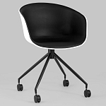 Офисное кресло из пластика с мягким сиденьем Eggshell Black варинант исполнения - 2 | Loft Concept в Брянске