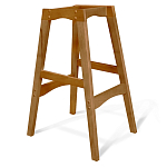 Барный стул со спинкой и подлокотниками на 4-х деревянных ножках Серый Велюр Ava Charm варинант исполнения - 4 | Loft Concept в Брянске