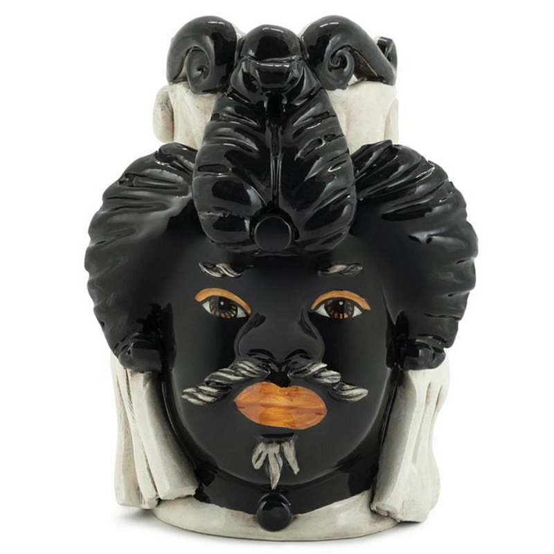 Ваза Vase Moro Man Small Black Черный Бежевый Ваза Vase Moro Man Small Black Черный Бежевый в Брянске | Loft Concept