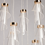 Люстра каскадная с 10-ю прозрачными плафонами Wave Line варинант исполнения - 4 | Loft Concept в Брянске