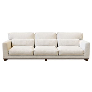 Диван трехместный молочного цвета с подлокотниками D002 