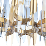 Люстра с вертикальными стеклянными элементами и металлическим каркасом цвета Латунь Vertical Glass варинант исполнения - 4 | Loft Concept в Брянске