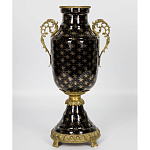 Ваза черного цвета из фарфора с золотистым узором и бронзовыми элементами Eden Garden porcelain and bronze варинант исполнения - 7 | Loft Concept в Брянске