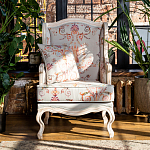Кресло из массива бука серое с растительным орнаментом Raffael Floral Grey Armchair варинант исполнения - 11 | Loft Concept в Брянске