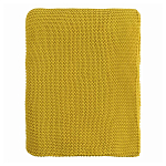 Плед из хлопка жемчужной вязки горчичного цвета Waffle Comfort варинант исполнения - 4 | Loft Concept в Брянске