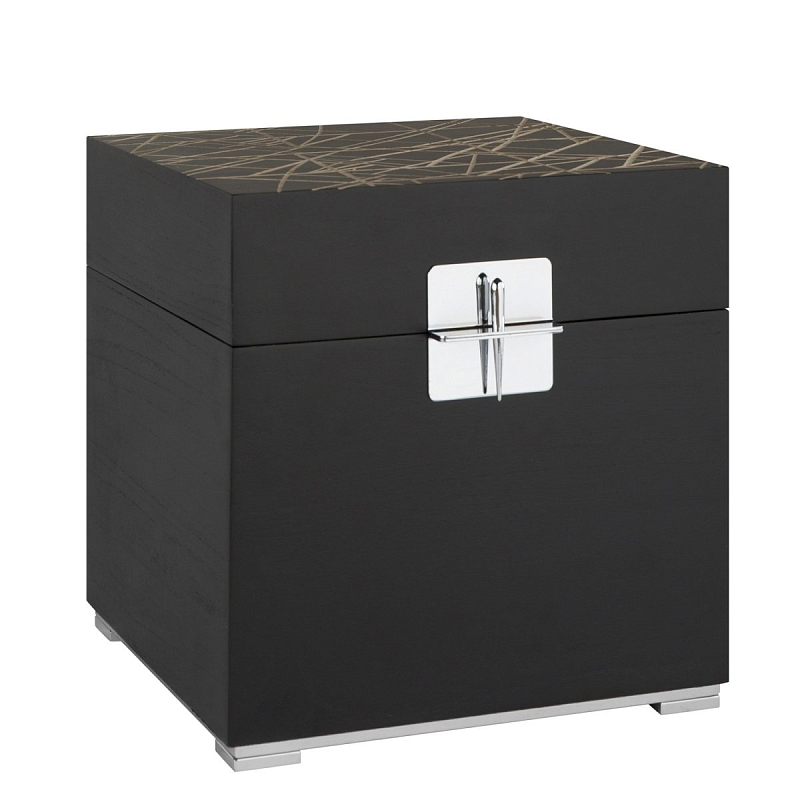 Сундук Silver Buckle Cube Черный Золотой Серебряный Сундук Silver Buckle Cube Черный Золотой Серебряный в Брянске | Loft Concept