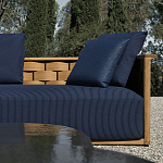 Дизайнерский уличный диван из массива дерева с плетеной спинкой PALINFRASCA Sofa варинант исполнения - 24 | Loft Concept в Брянске