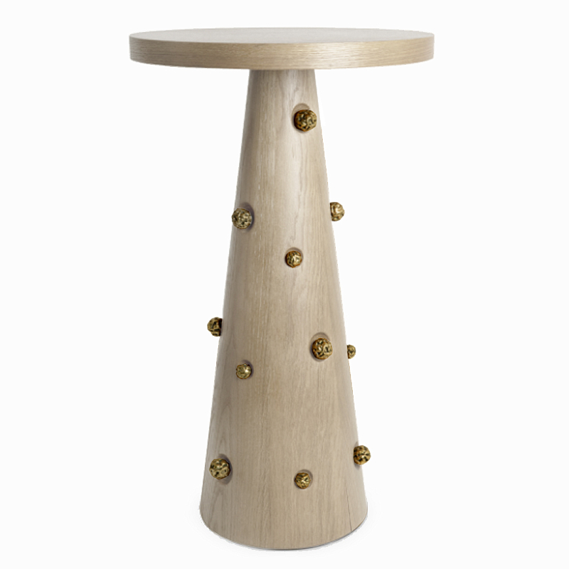 Приставной столик Okinawa Gray Side table Бежевый Золотой в Брянске | Loft Concept 