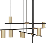 Люстра с 9-ю цилиндрическими плафонами цвета латунь TRIBES CHANDELIER варинант исполнения - 2 | Loft Concept в Брянске