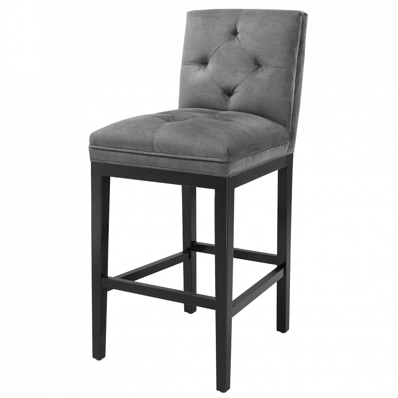 Барный стул Eichholtz Bar Stool Cesare Grey Серый Черный Барный стул Eichholtz Bar Stool Cesare Grey Серый Черный в Брянске | Loft Concept