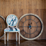 Часы настенные деревянные с римскими цифрами чёрного цвета Clock with History варинант исполнения - 3 | Loft Concept в Брянске