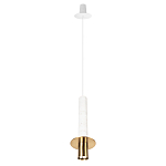 Подвесной светильник с узким цилиндрическим плафоном и золотым металлическим декором Concrete Pipe варинант исполнения - 11 | Loft Concept в Брянске