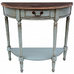 Полукруглая консоль в стиле прованс светло-бирюзовая Margery Provence Console варинант исполнения - 1 | Loft Concept в Брянске