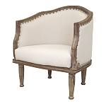 Кресло низкое с мягкой обивкой из льна на 4-х деревянных ножках Emile Armchair beige варинант исполнения - 3 | Loft Concept в Брянске