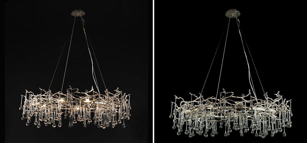 Люстра Crystal Drops Silver диаметр 100 Люстра Crystal Drops Silver диаметр 100 - Loft-Concept в Брянске
