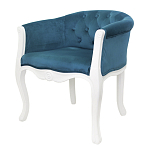 Кресло низкое в стиле прованс Louis French Armchair white and blue velour варинант исполнения - 3 | Loft Concept в Брянске