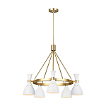 Люстра с 5-ю плафонами в форме песочных часов с узкими перфорированными отверстиями Feiss варинант исполнения - 13 | Loft Concept в Брянске