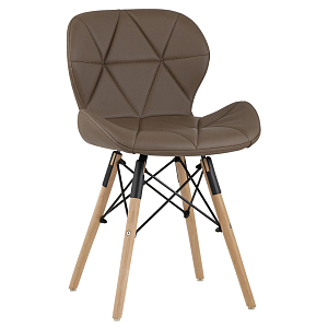 Стул с коричневым сиденьем из экокожи JEROEN