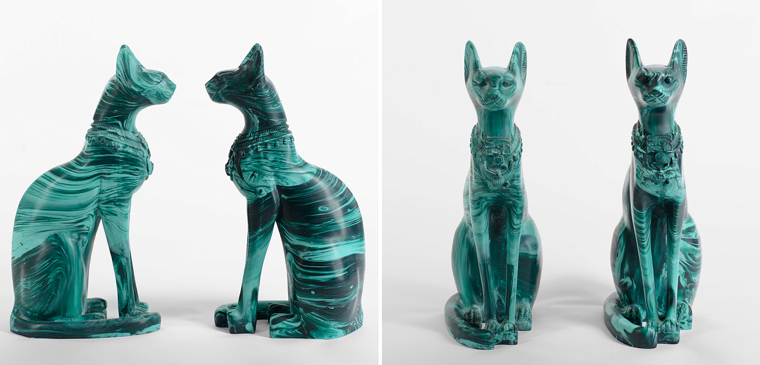 Изумрудные Кошки комплект из 2-х статуэток - Loft-Concept в Брянске