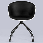 Офисное кресло из пластика с мягким сиденьем Eggshell Black варинант исполнения - 4 | Loft Concept в Брянске