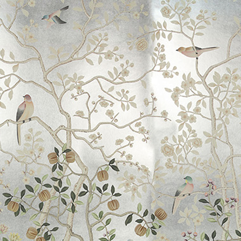 Обои ручная роспись Temple Newsam White Gold gilded silk Обои ручная роспись Temple Newsam White Gold gilded silk в Брянске | Loft Concept