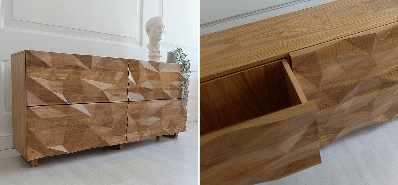 Комод с большими угловыми фигурами, 2 уровня Geometric Greece Комод с большими угловыми фигурами, 2 уровня Geometric Greece - Loft-Concept в Брянске