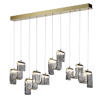 Подвесной светильник линейный с плафонами волнистой формы из фактурного стекла Big Wave варинант исполнения - 3 | Loft Concept в Брянске