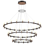 Люстра подвесная с тремя круглыми ярусами и цилиндрическими плафонами Arnaut Light варинант исполнения - 4 | Loft Concept в Брянске