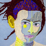 Картина с вышивкой Портрет wall panel People with the yellow ear 2 варинант исполнения - 2 | Loft Concept в Брянске