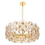 Люстра круглая золотого цвета с круглыми хрустальным элементами Solyria варинант исполнения - 6 | Loft Concept в Брянске