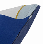 Подушка декоративная хлопковая синего цвета с абстрактным принтом Elysian Flow Azure варинант исполнения - 4 | Loft Concept в Брянске