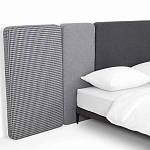 Кровать с большим мягким изголовьем Unity Dark Grey Bed варинант исполнения - 12 | Loft Concept в Брянске